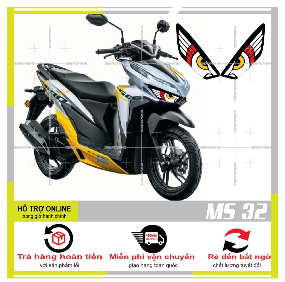 TEM DÁN ĐÈN SƯƠNG MÙ XE VARIO 2020 (DECAL TRONG SUỐT) MS 32