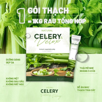 Thạch cần tây giảm cân natural celery detox nhật bản 20 gói