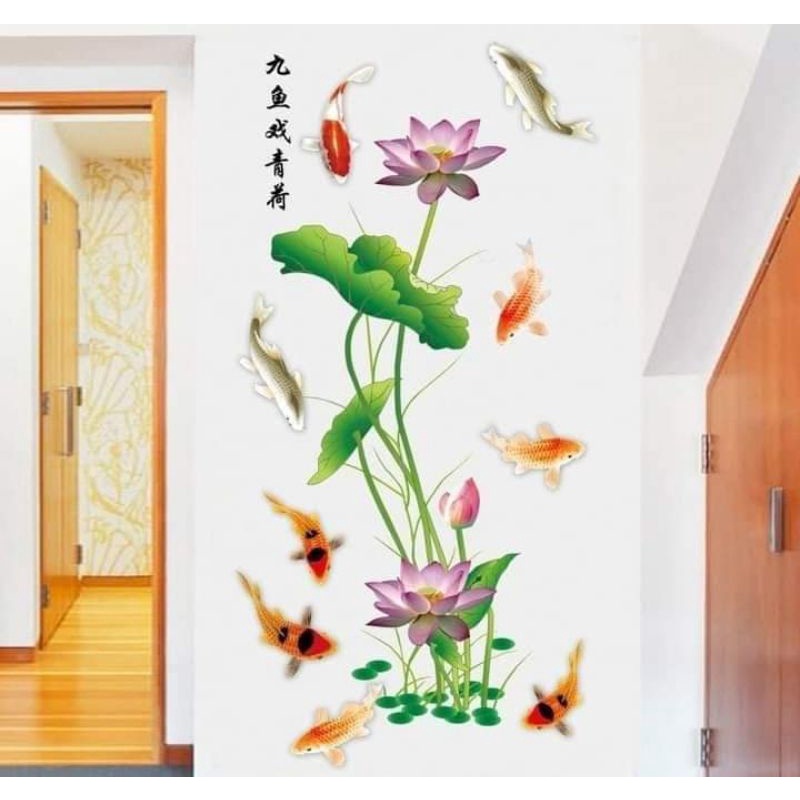 Decal dán tường ,Decal trang trí phòng khách công và bình hoa ( nhiều mẫu)