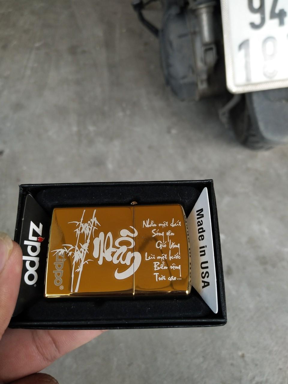 [HCM]Bật Lửa Zippo Khắc Laze Hình Chữ Nhẫn