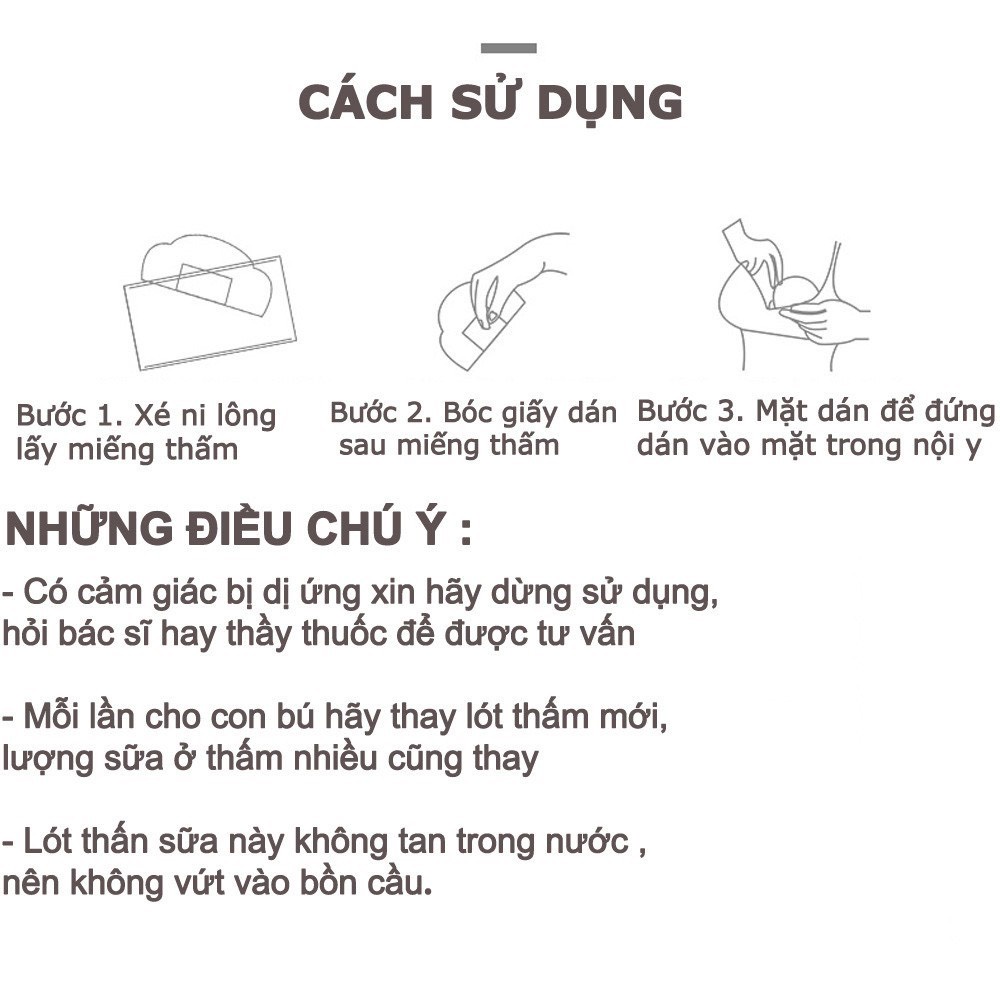 Lót thấm sữa KICHI LA CHI bịch 108/118 miếng loại 3D