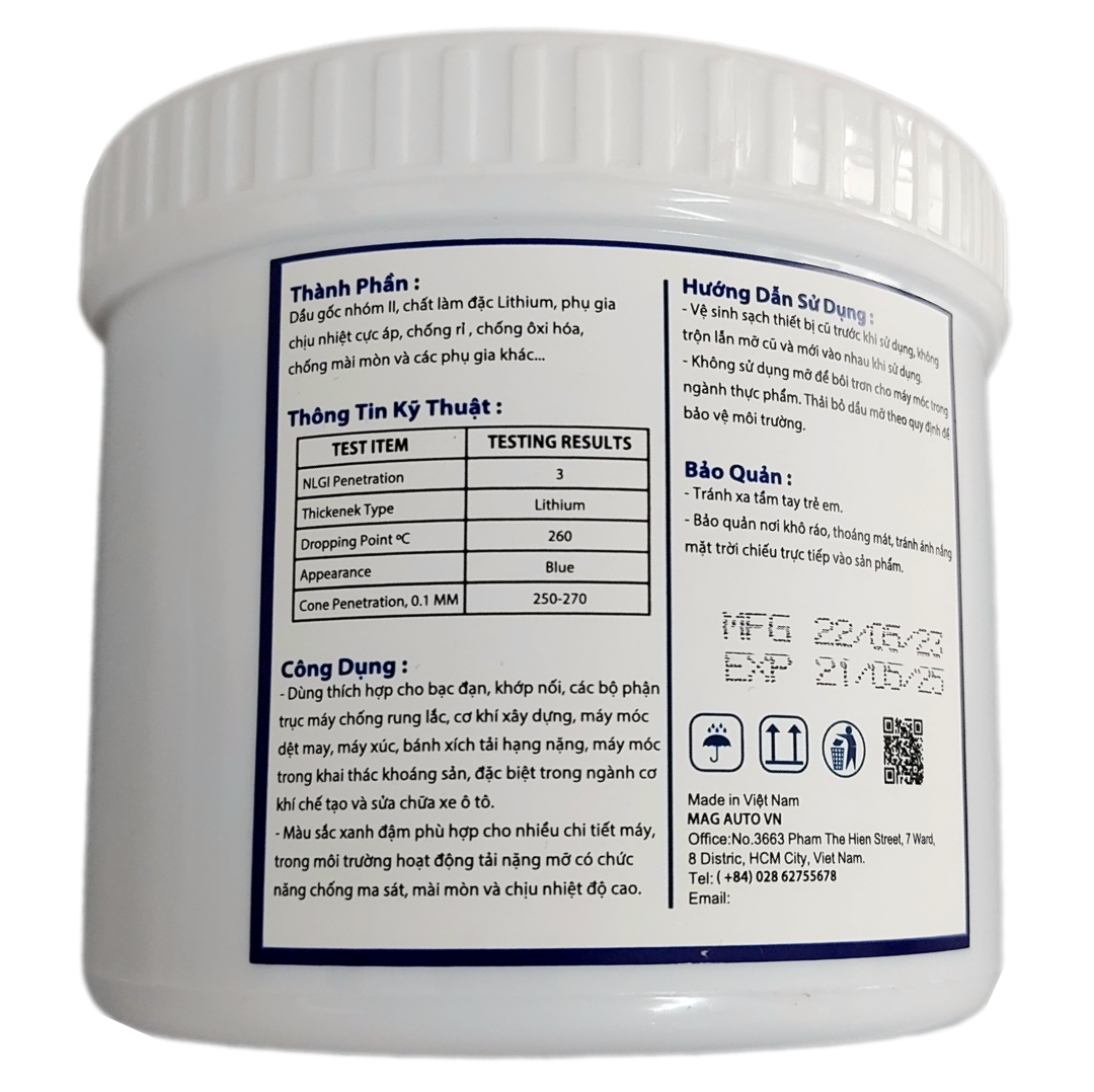 [Mỡ bò chịu nhiệt xanh] BEN BLUE GREASE EP3 450GR CHỊU NHIỆT 260 ĐỘ