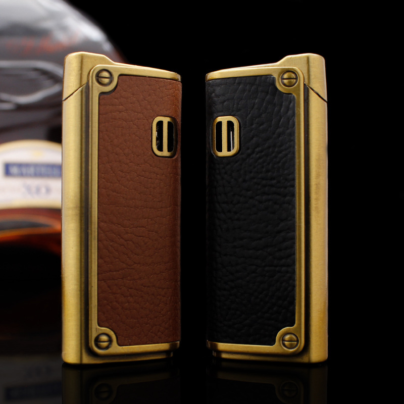 1-Windproof Leather Cover (Black - Brown) Unique Collectible Gift