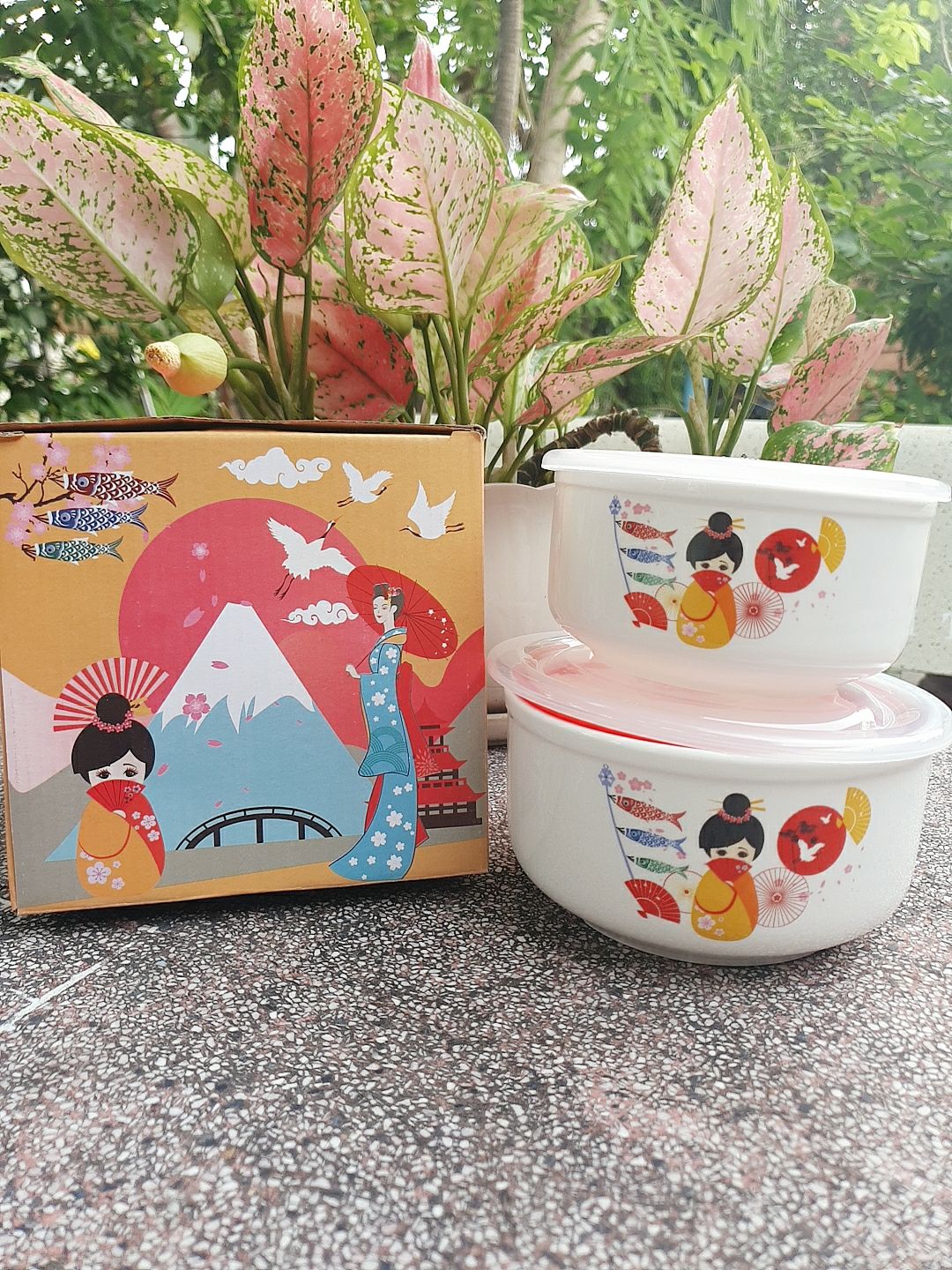 [HCM]Bộ 2 THỐ SỨ CÓ NẮP HÚT CHÂN KHÔNG