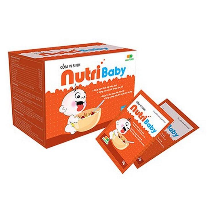 Cốm vi sinh NUTRI BABY - Sản phẩm chuyên biệt dùng cho trẻ biếng ăn , sức đề kháng kém , tăng cân chậm , hấp thu kém - hộp  20 gói