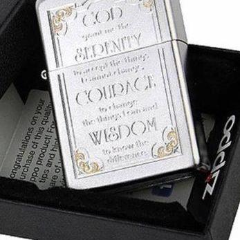 Zippo 28458 - Zippo Serenity Prayer Satin Chrome