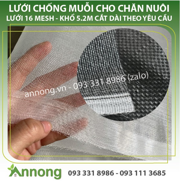 Lưới Chống Ruồi Muỗi Chăn Nuôi Khổ 5.2m 16 Mesh (chiều dài tùy khách ...
