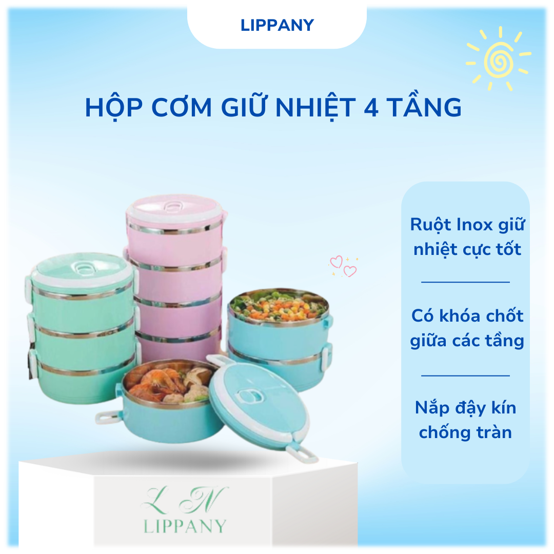 Heat preservation lunch box office stainless steel 4 floor barley