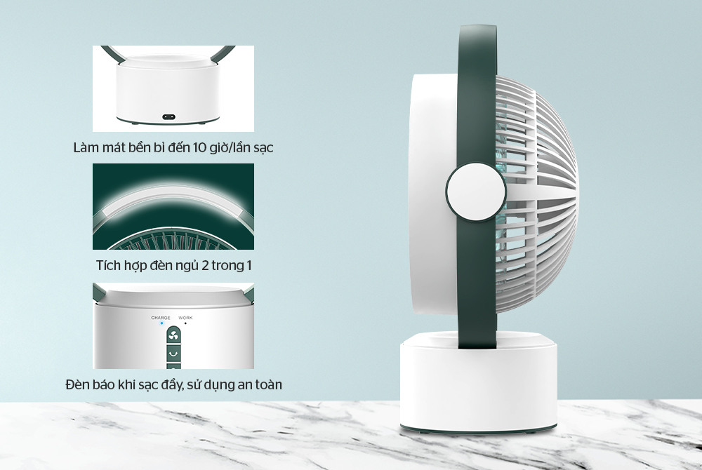 Quạt sạc SUNHOUSE SHD7116 - Bảo hành 12 tháng