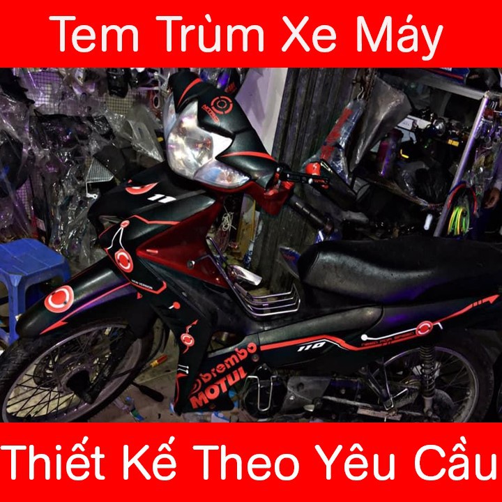Tem trùm xe wave rsx đen chỉ đỏ brembo motul - Độ dán team trùm decal xe máy wave rsx đen chỉ đỏ brembo motul - Team trùm decal xe máy wave rẻ đẹp và chất