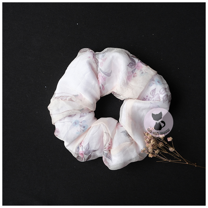Đồ Cột Tóc Vintage - Scrunchies 2 lớp - Dây Cột Tóc Xinh