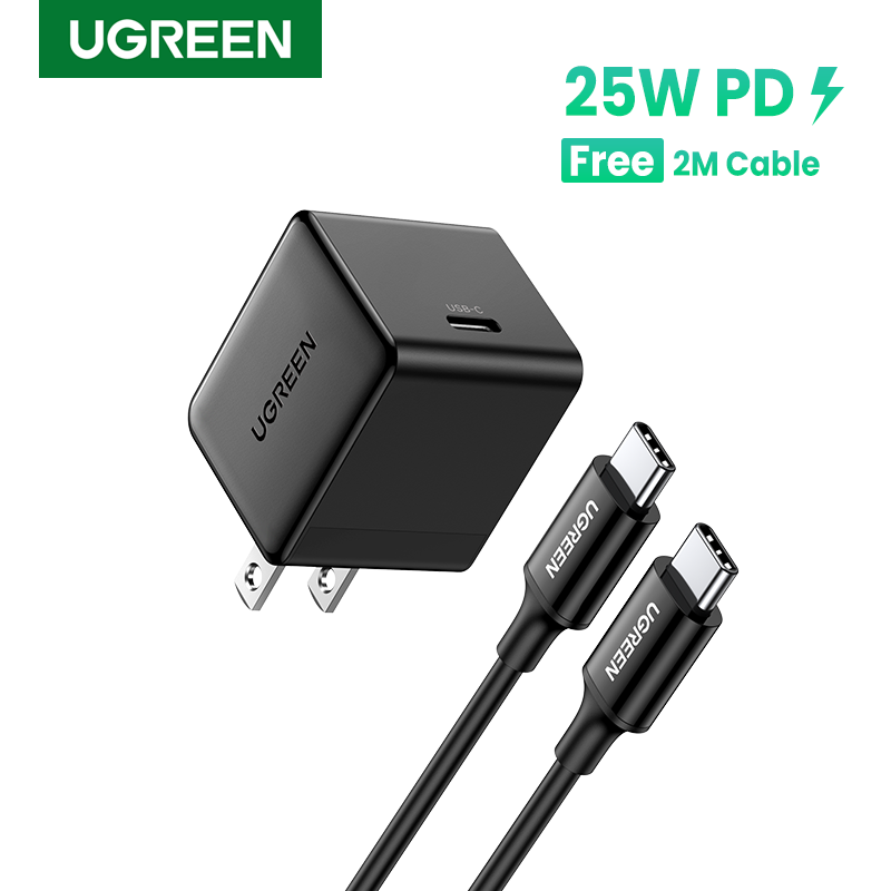 Ugreen PD 25W Fast Charger with 2m C-C Cable Power Delivery Fast Charger for Samsung Galaxy S20, S10+, Note 20,10, Samsung Galaxy Fold