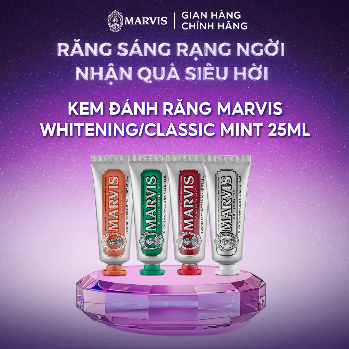 Kem đánh răng Marvis 25ML Full Flavour Collection