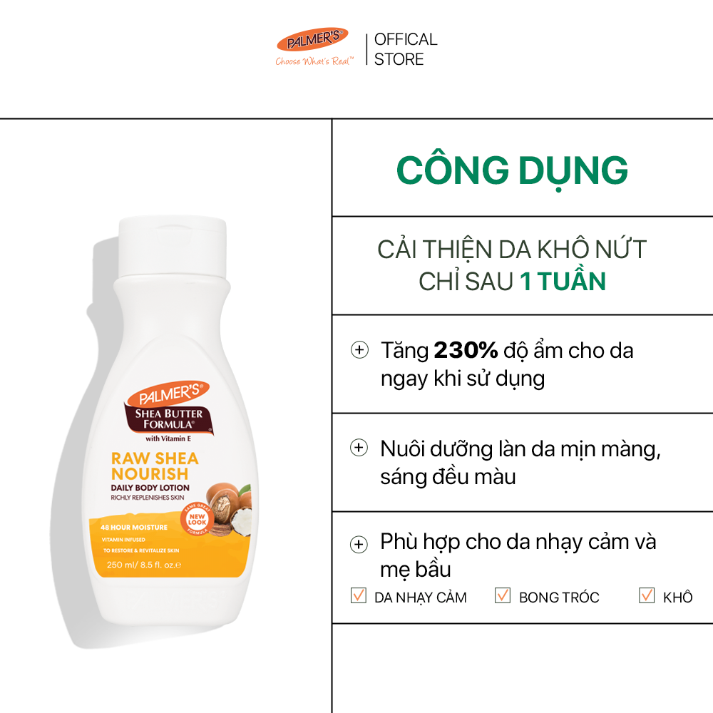 Sữa dưỡng thể giữ ẩm Bơ hạt mỡ Palmer’s 250ml
