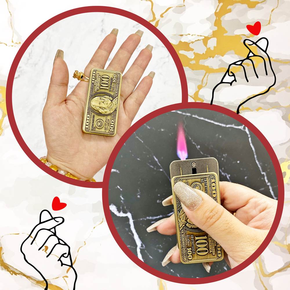 BẬT LỬA KHÈ - TRƯỢT HÌNH 100 DO CÓ TIA LỬA ĐỎ  (CÓ HỘP) - (XÀI GAS)