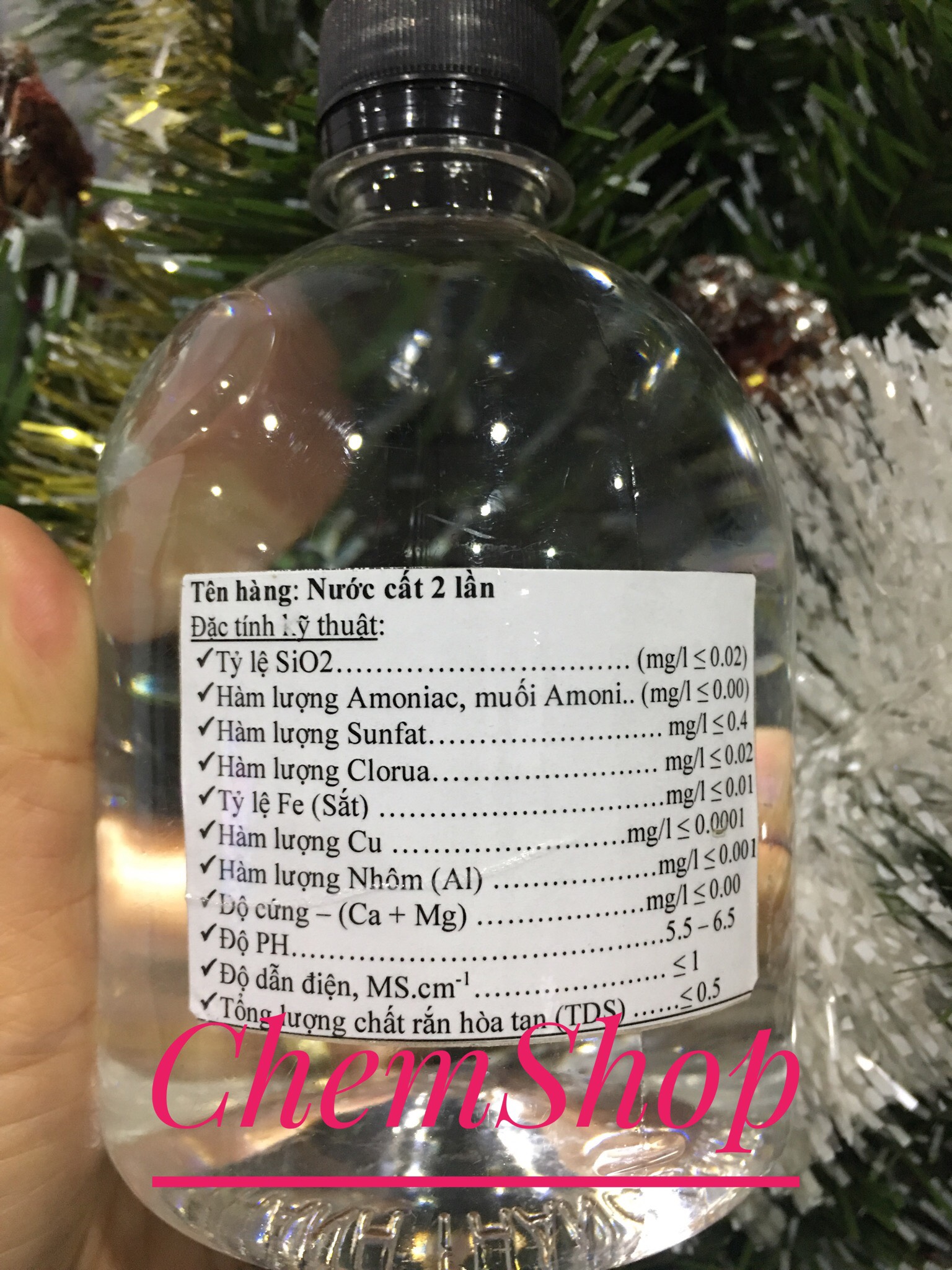 500ml Nước cất hai lần (Double distilled water-500ml)