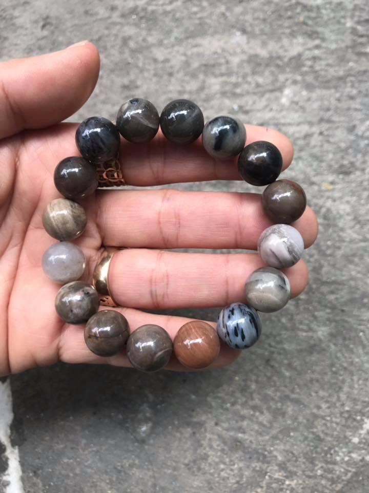 Vòng tay gỗ hóa thạch 12ly