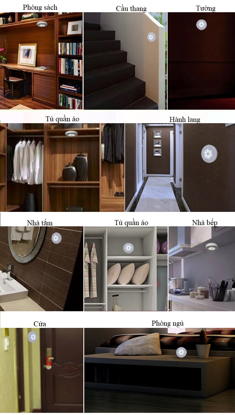 Đèn led dán tường mini 37A002 ( DÁN TỦ, DÁN TƯỜNG, CỐP XE, CẦU THANG...)