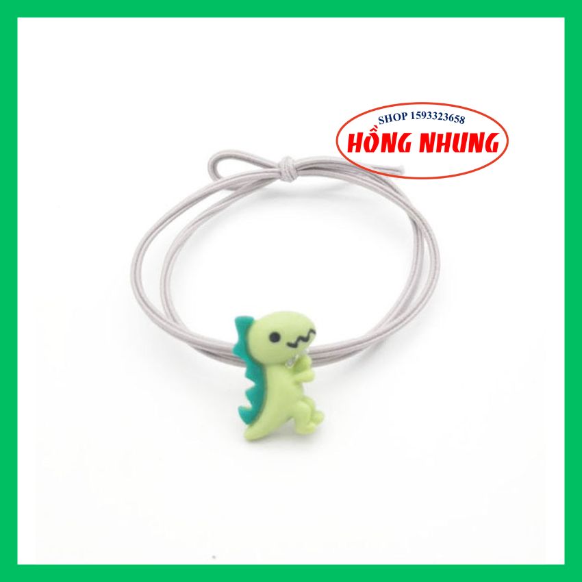 Dây cột tóc cao su co giãn hình khủng long dễ thương, màu sắc đẹp