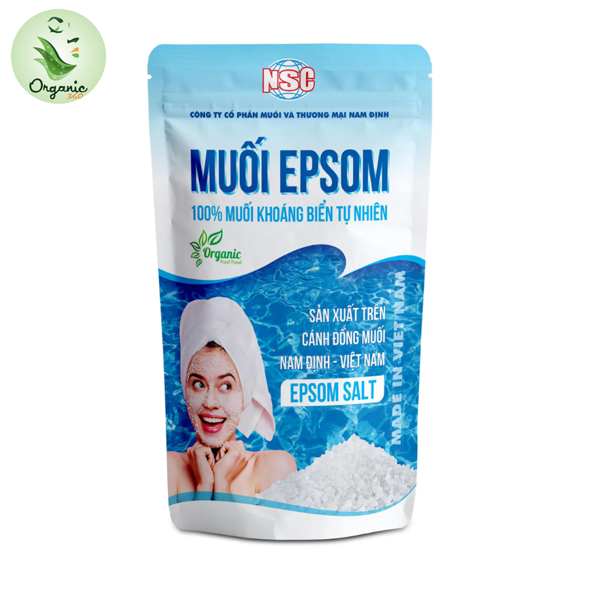 Muối Epsom salt 200g - Muối tắm muối khoáng spa làm đẹp - Muối Nam Định NSC