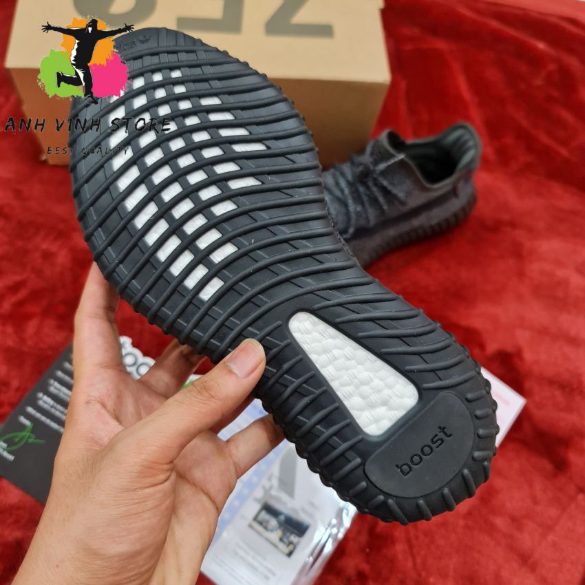 Giày chạy bộ nam nữ yeezy 350 v2 black static boost cao cấp