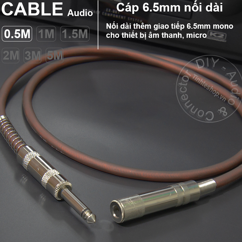 6.35mm male to 6.5mm female mono cable DIY 0.5M to 5M