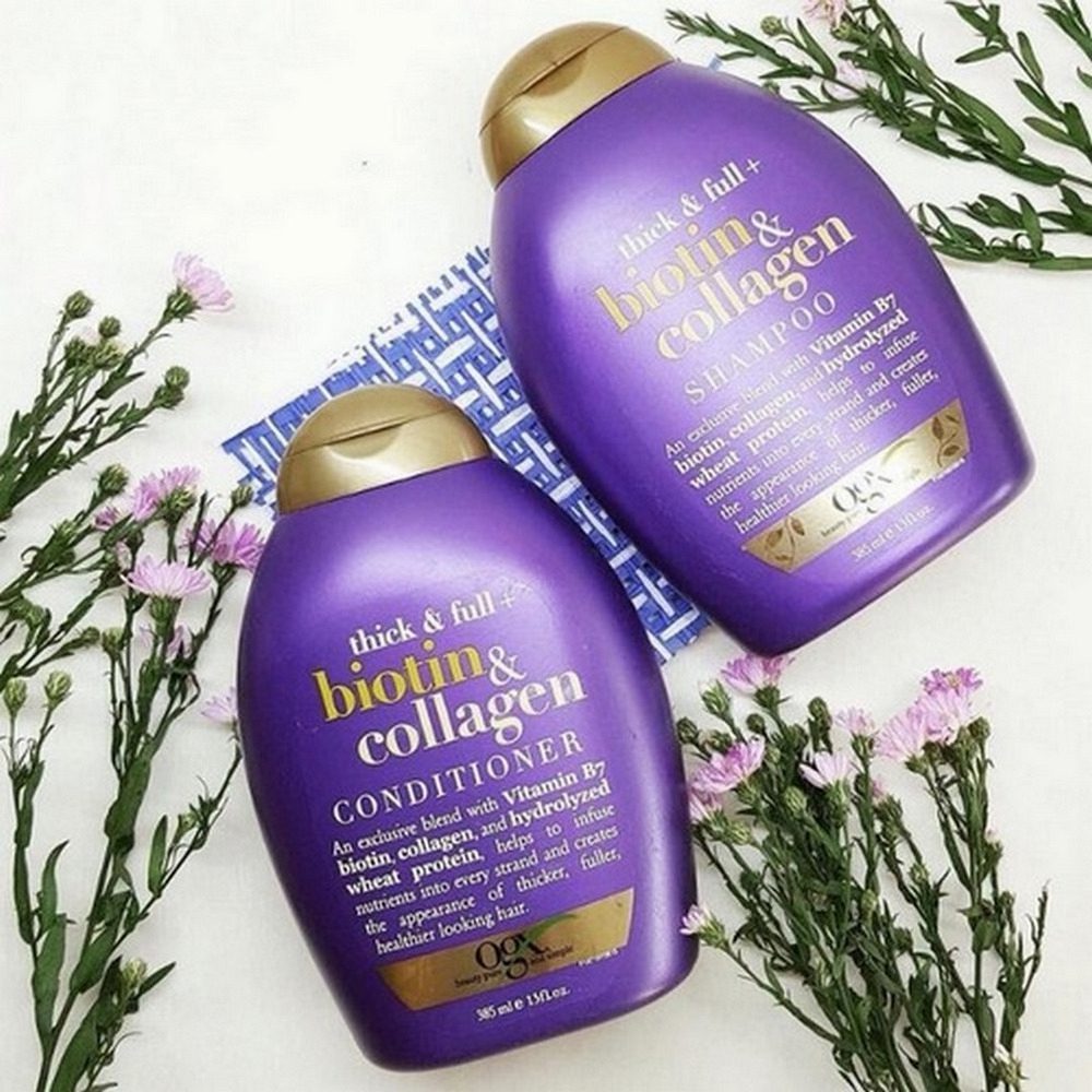Cặp dầu gội biotin tím bộ dầu gội 385ml + xả 385ml biotin 2 chai - cuahangthienduc