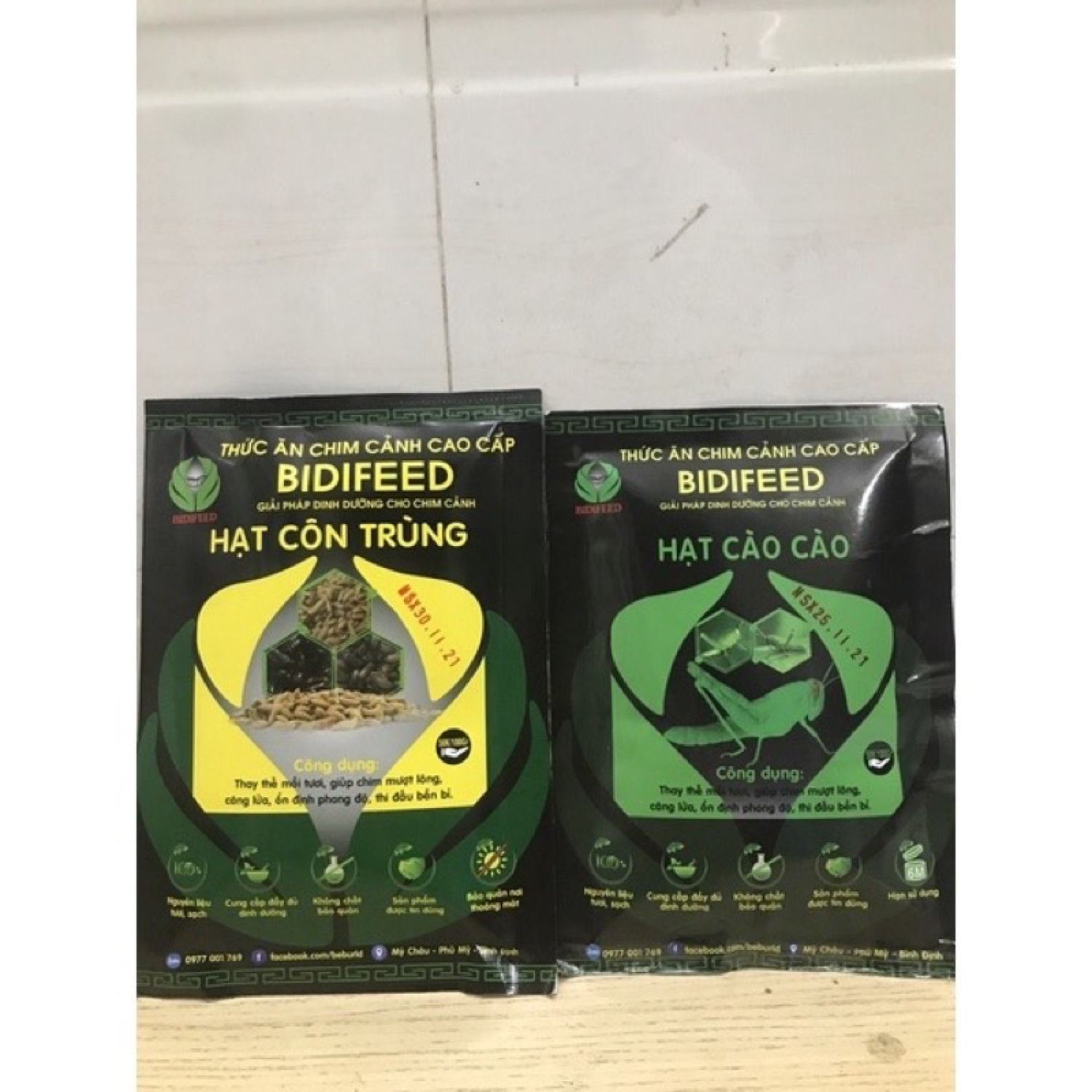 Hạt cào cào và hạt côn trùng BiDiFEED Thức ăn chim cảnh dinh dưỡng cao cấp 100g Kabosa