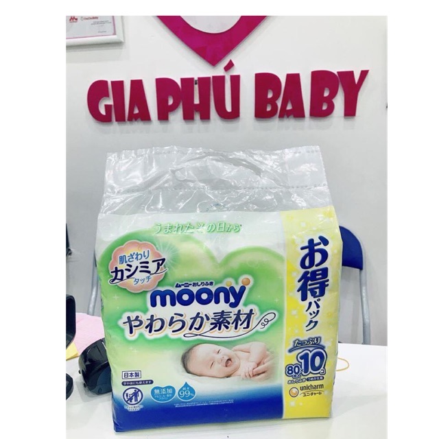 Khăn ướt moony 80 tờ