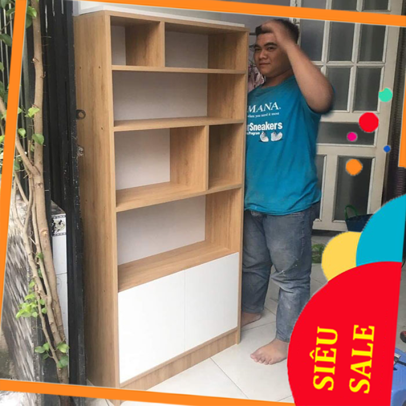 Giảm Giá Tủ gỗ Trang Trí - Tủ Sách kết hợp Gỗ MDF 17mm Mẫu mới hiện đại A835