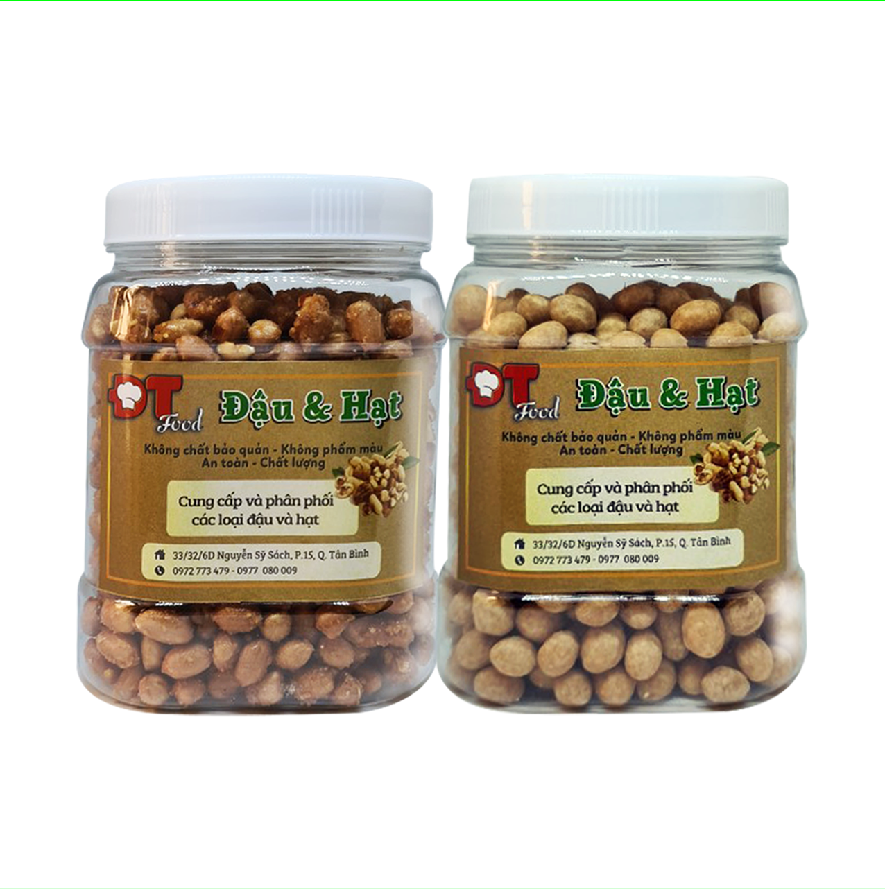 Combo  1kg đậu phộng 1Kg (1 hũ tỏi ớt, 1 hũ cốt dừa 500g)