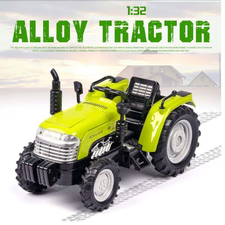 Mô hình xe máy kéo nông trại bằng hợp kim nhựa Alloy tractor xe đồ chơi trẻ em xe có âm thanh và đèn tỉ lệ 1:32