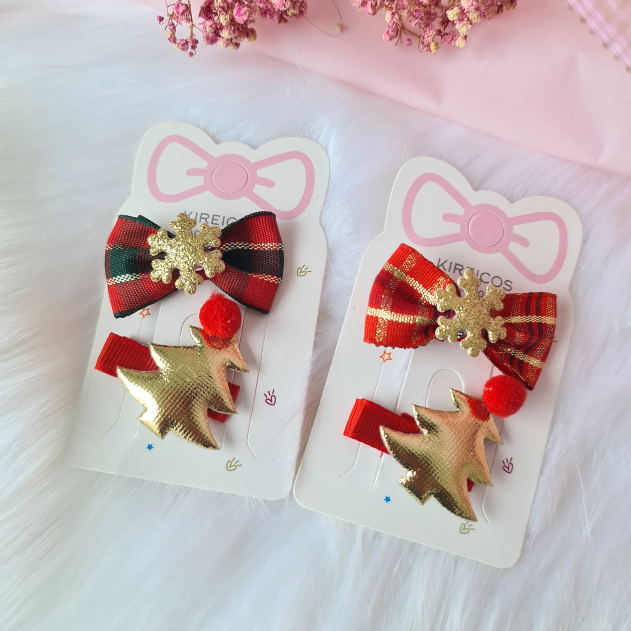 [HCM]Set 2 Kẹp Tóc Giáng Xinh Noel Siêu Dễ Thương Cho Bé Màu sắc và mẫu ngẫu nhiên - kireicos
