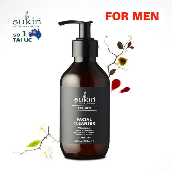 Sữa rửa mặt dành cho nam Sukin For Men Facial Cleanser 225ml cao cấp