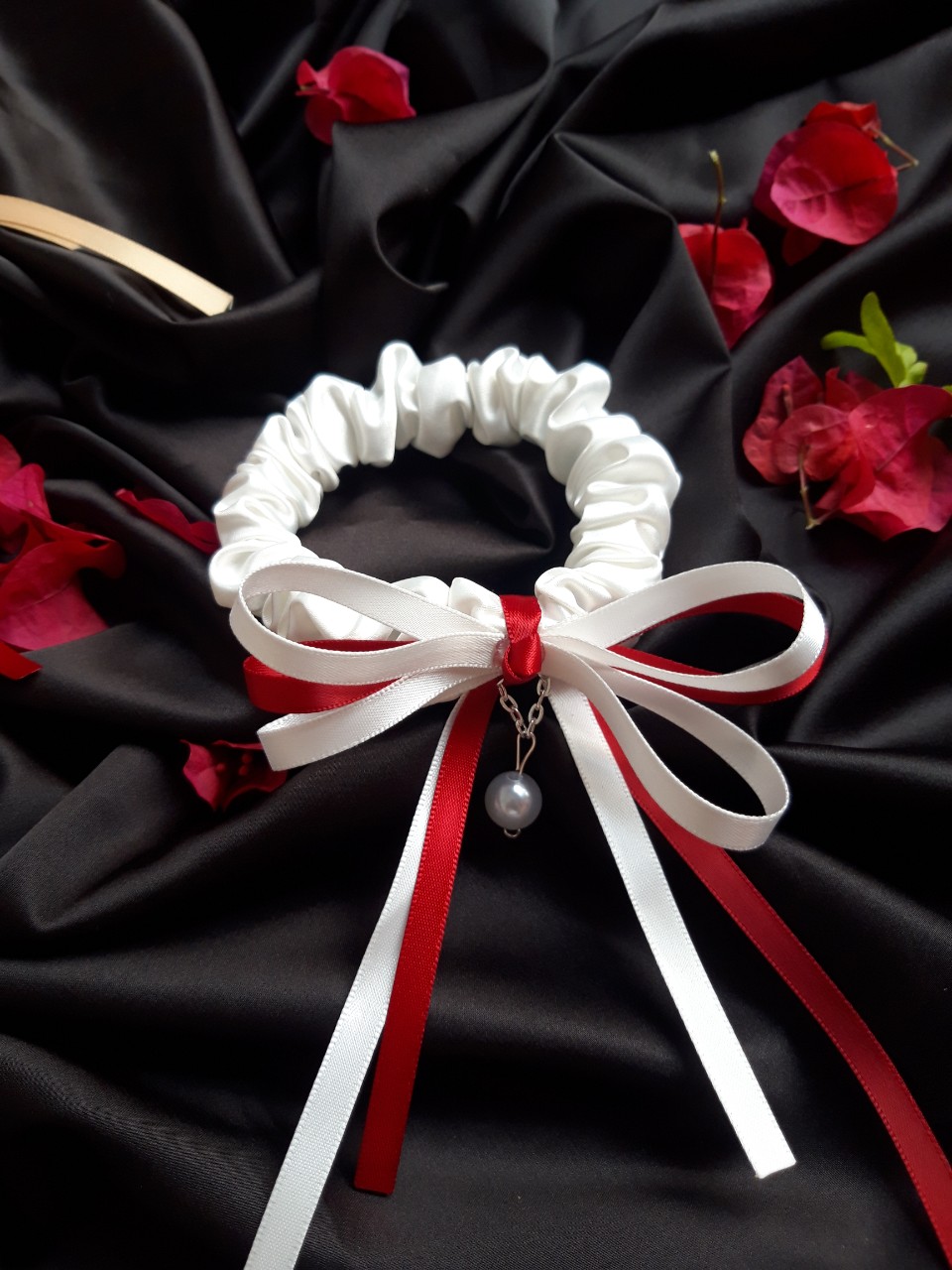 Cột tóc scrunchies Nơ cao cấp (Hình thật).