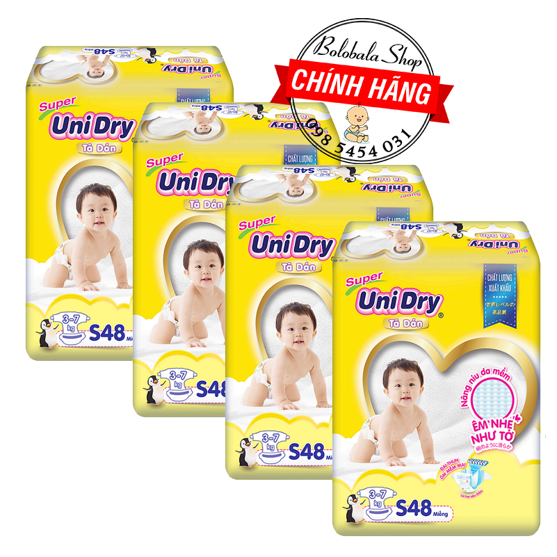 [HCM]Combo 4 Gói Tã dán Unidry S48/M42/L38/XL34