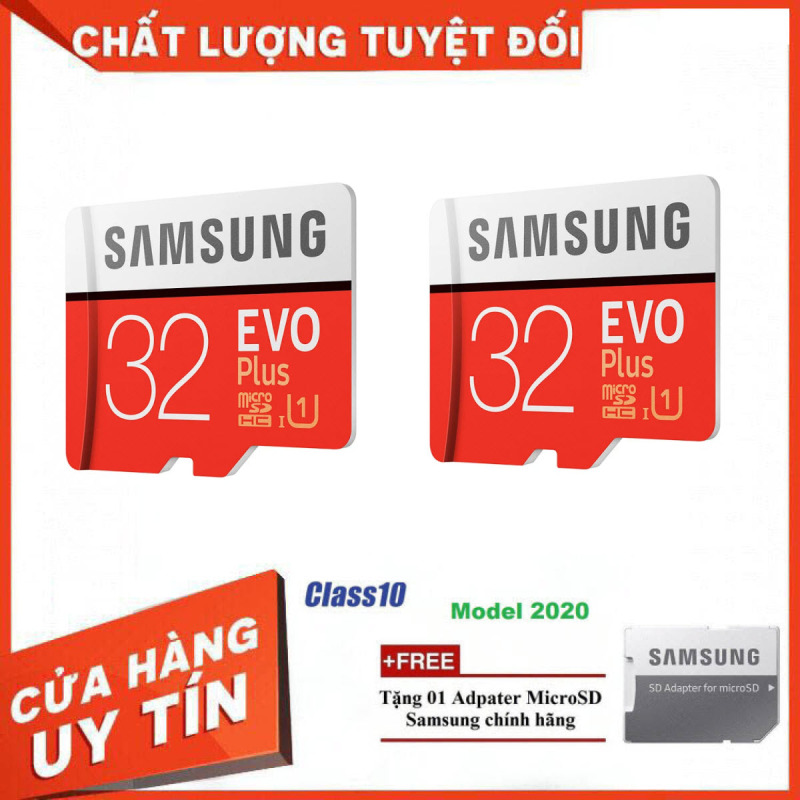 [Hãng Phân Phối Chính Thức] Combo 2 Thẻ Nhớ MicroSDXC Samsung EVO Plus U1 32GB 100MB/s MB-MC64H 2020 - Bảo Hành 5 Năm