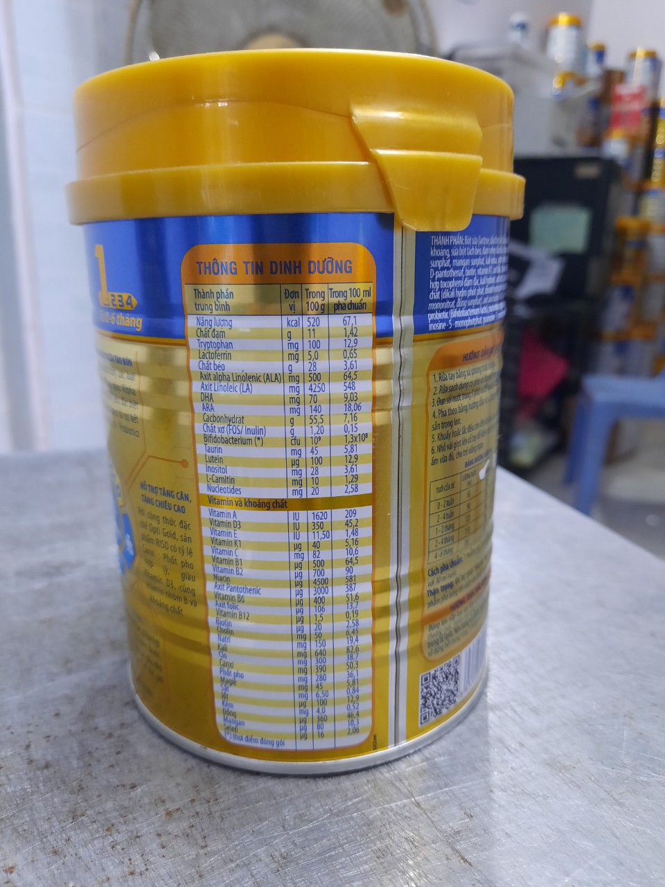COMBO 4 LON sữa RISO OPTI GOLD 1 400g  HSD 11_2022