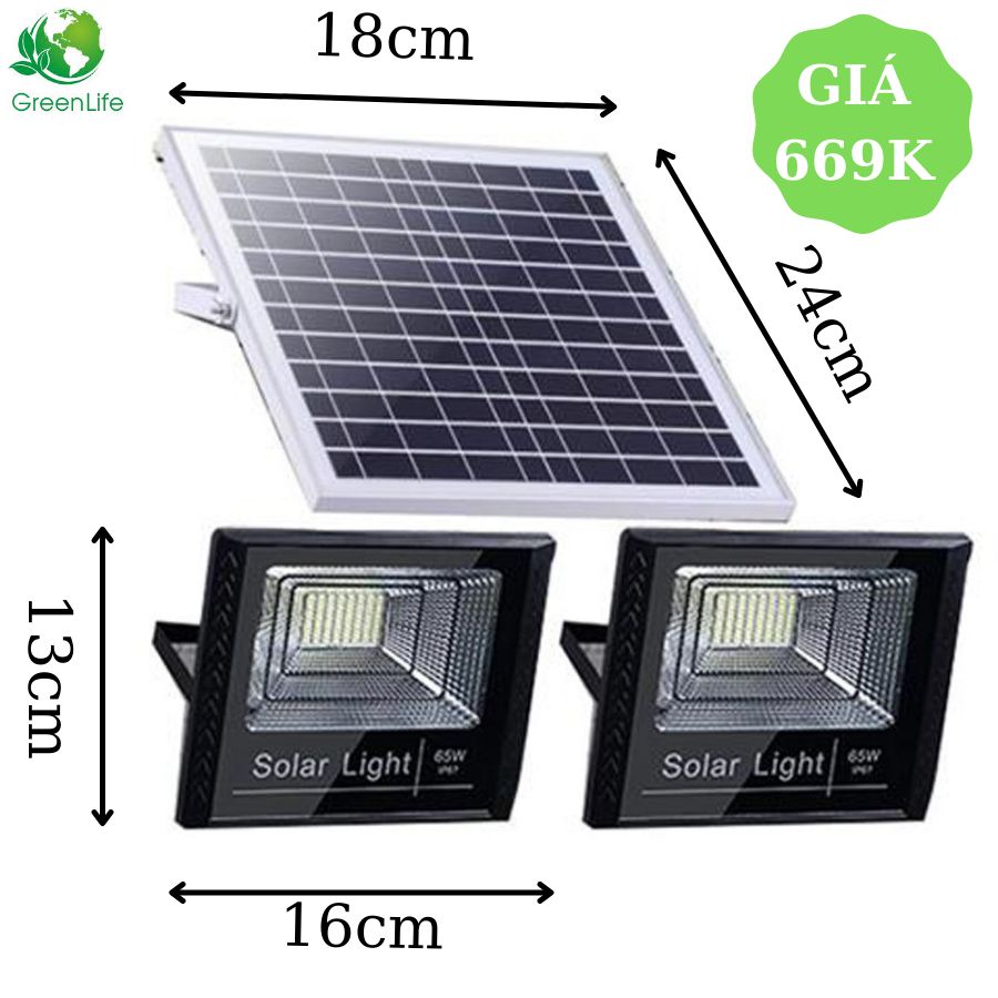 Đèn năng lượng mặt trời Solar 2 bóng 200w
