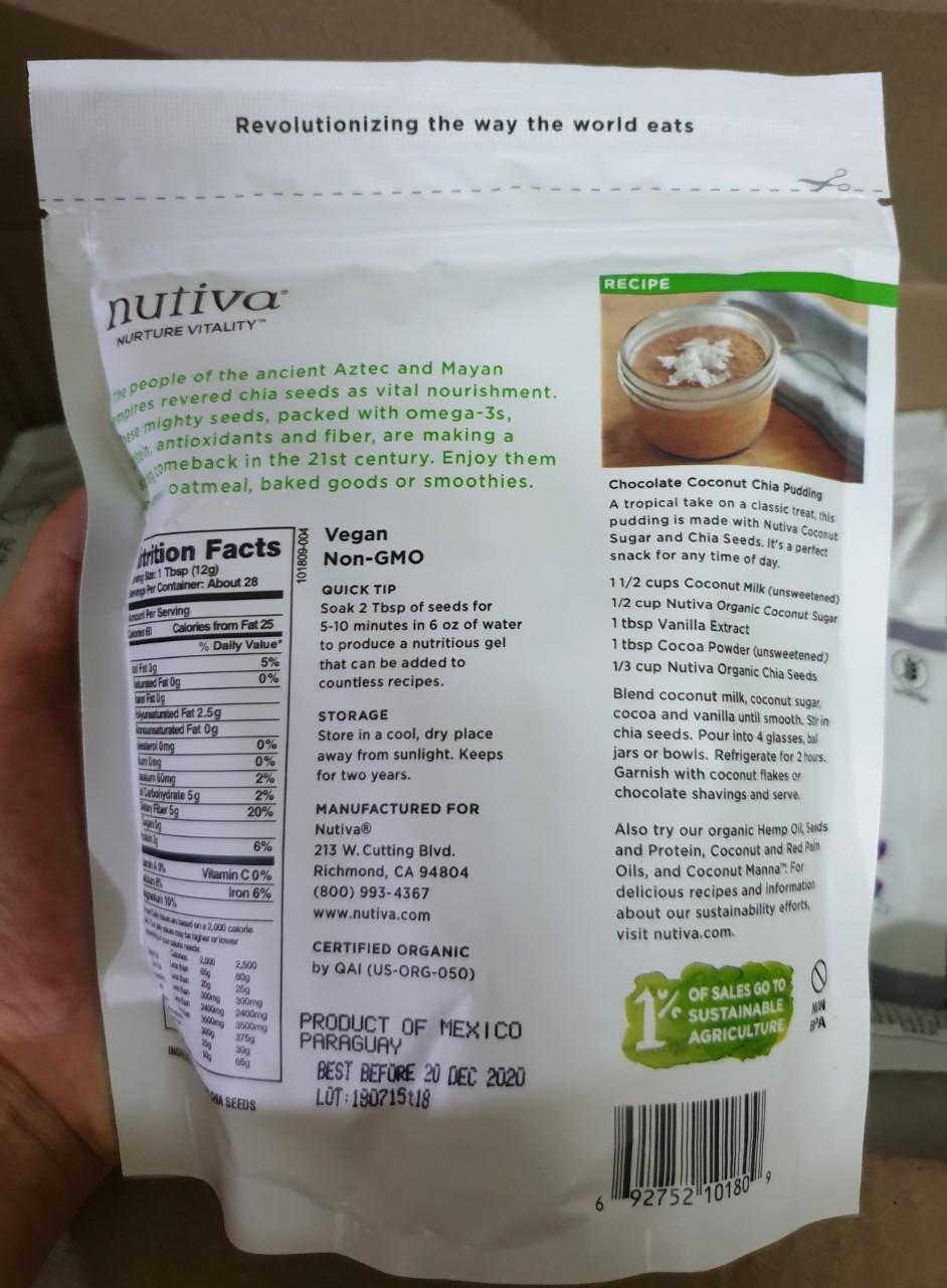 Hạt Chia Trắng Nutiva 340g (Nhập khẩu)