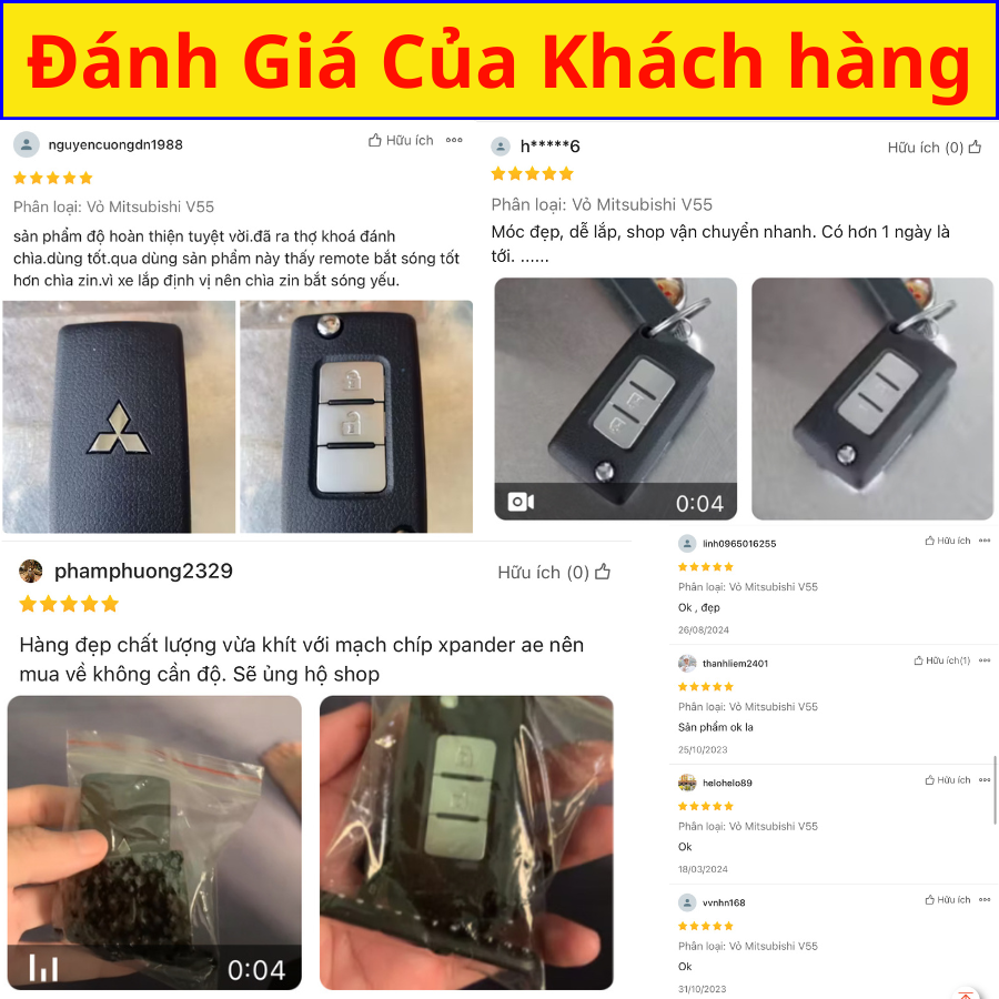 [Giá hủy diệt] Vỏ chìa khóa độ gấp xe Mitsubishi Xpander Attrage Mirage Triton Pajero V55