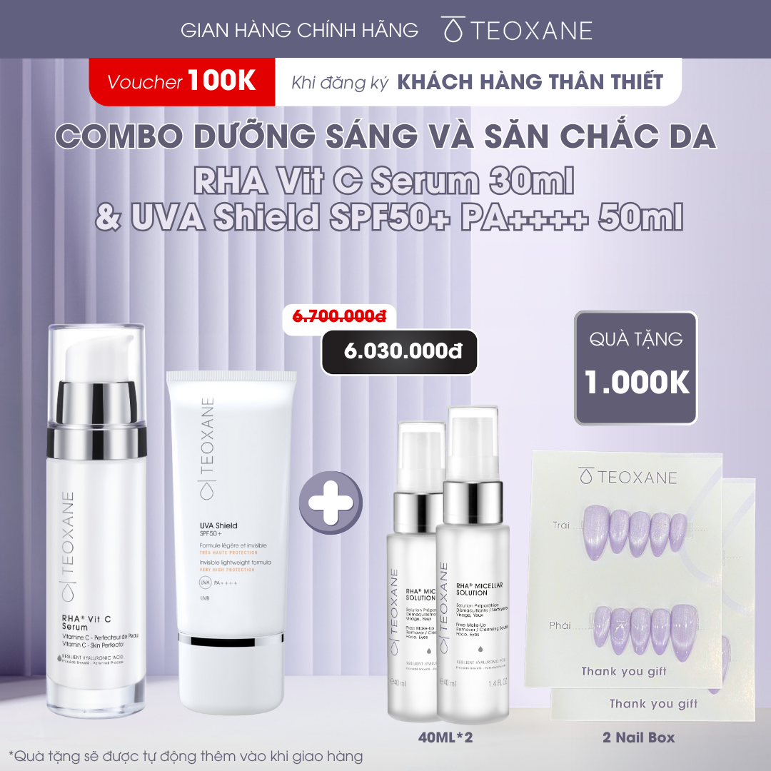 Combo RHA Vit C Serum + Kem chống Nắng Advanced Perfecting Shield SPF 50+