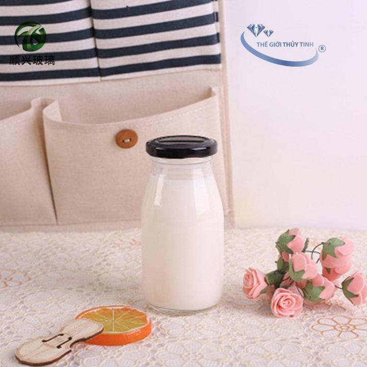 CHAI THỦY TINH ĐỰNG SỮA NẮP THIẾC 200ML