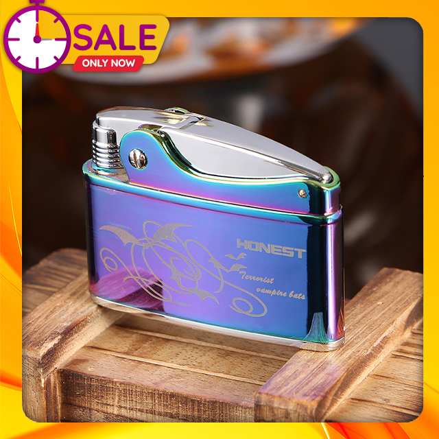 Vỏ Hộp Quẹt Bật Lửa Honest Kiểu Cối Đánh Xăng BCZ 214-2 - dùng xăng bấc đá   (KHÔNG GAS, KHÔNG XĂNG)
