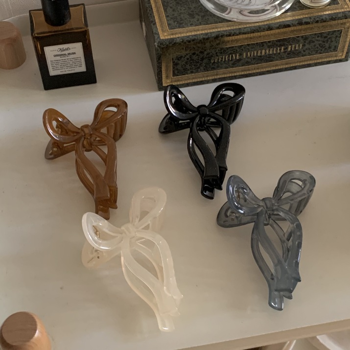 Kẹp tóc hình nơ dáng dài Modleaf Luv ribbon pin Hàn Quốc