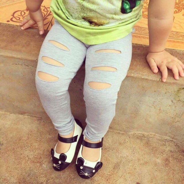 Quần legging rách gối cho bé QATE690