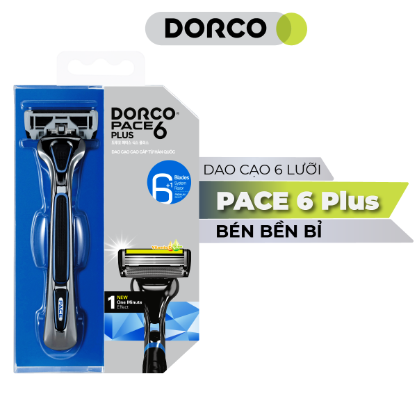 Dao Cạo Râu 6 Lưỡi Dorco Pace 6 Plus SXA 5001-PT (6 Lưỡi + Đầu Cắt Tóc Mai)