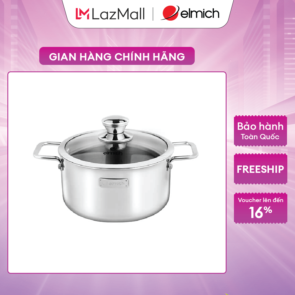 (Duy nhất 20h ngày 24-29.08)Nồi Inox 3 lớp đáy liền Elmich Trimax classic 2407OL size 20cm