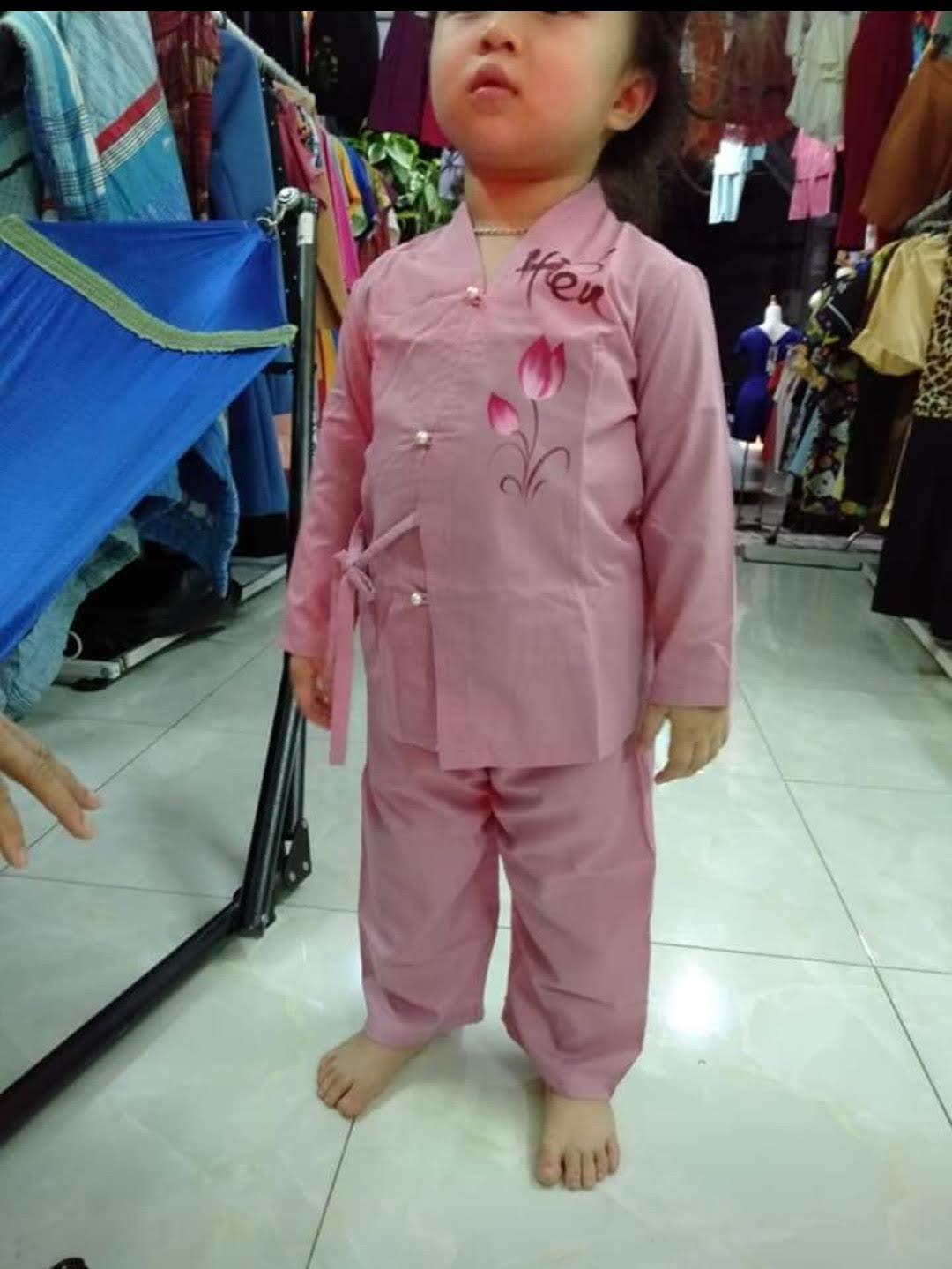 [HCM]Đồ lam  đi chùa bé gái