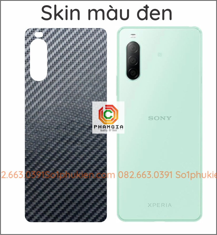 Miếng dán carbon mặt lưng Sony Xperia 10 ii